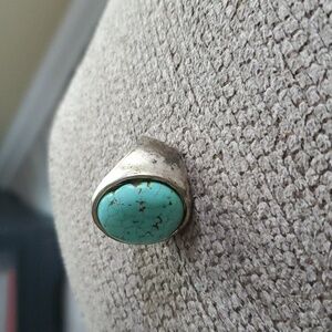 Turquoise and silver ring